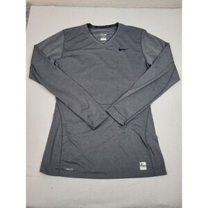 Nike Pro Fitted Shirt Girls Large Gray‎ Lightweight Stretch Gym Yoga Performance